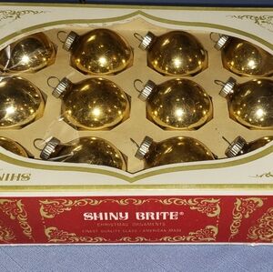 Box Of Vintage Gold Shiny Brites